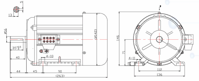 標準型電機外形尺寸圖