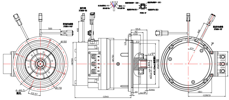 叉車電機外形尺寸圖